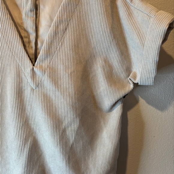 Madewell Ribbed V-Neck Top in Light cream - Picture 5 of 7